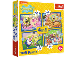 TREFL Puzzle SpongeBobův život 4v1 (35,48,54,70 dílků)