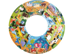 2Kids Toys Dřevěné puzzle Kruh propojitelné 6 v 1