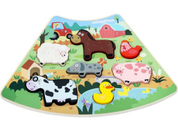 2Kids Toys Dřevěné puzzle Veselá farma propojitelné