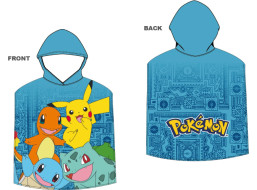 Dětská rychleschnoucí osuška s kapucí POKÉMON 50x100 cm - modrá
