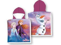Dětská rychleschnoucí osuška s kapucí FROZEN 50x100 cm - růžová/fialová