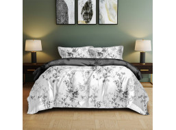 Ložní povlečení z mikrovlákna SATIN DREAM - 160x200 cm - bílé/šedé