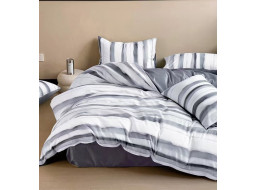 Ložní povlečení z mikrovlákna SATIN ELEGANCE - 160x200 cm - šedé/bílé