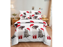 Ložní povlečení z mikrovlákna HAPPY CHRISTMAS - 160x200 cm - bílé