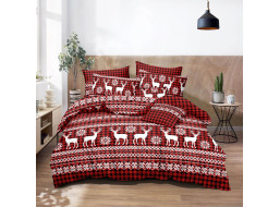 Ložní povlečení z mikrovlákna SCANDI CHRISTMAS - 160x200 cm - červené