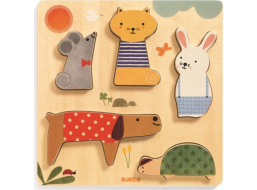 DJECO Dřevěné vkládací puzzle Roztomilá zvířátka