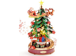 ROBOTIME Rolife DIY 3D dřevěné puzzle Vánoční stromek s LED osvětlením 319 dílků