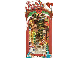 ROBOTIME Rolife DIY 3D Zarážka na knihy: Vánoční ulička s LED osvětlením 289 dílků