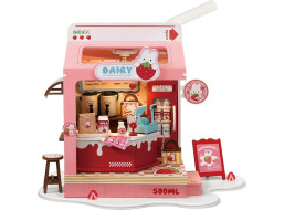 ROBOTIME Rolife DIY House: Mléčný bar s LED osvětlením 73 dílků