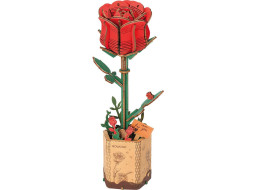 ROBOTIME Rowood 3D dřevěné puzzle Červená růže 106 dílků