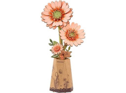 ROBOTIME Rowood 3D dřevěné puzzle Oranžová gerbera 105 dílků