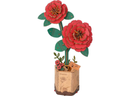 ROBOTIME Rowood 3D dřevěné puzzle Červená kamélie 113 dílků