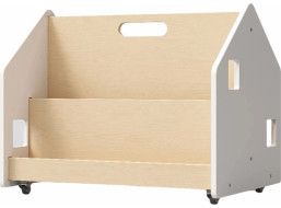 BusyKids Oboustranná knihovna na kolečkách bílá