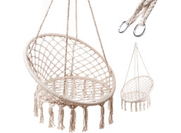 Houpací křeslo LUARO s opěradlem - ecru - 80 cm