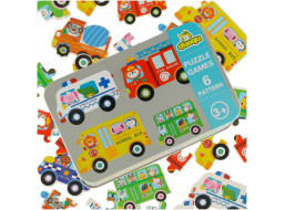 Puzzle v plechovce - Vozidla - 30 dílků
