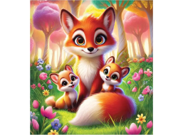 WOODEN CITY Dřevěné puzzle Liščí rodinka 20 dílků