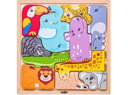 WOODY Obrysové puzzle Zvířátka 11 dílků