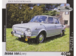 RETRO-AUTA Puzzle č.08 Škoda 100 L (1971) 40 dílků