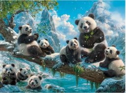 CASTORLAND Puzzle Pandí zimní zábava 2000 dílků