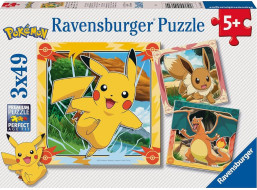 RAVENSBURGER Puzzle Pokémon 3x49 dílků