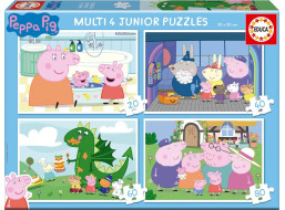 EDUCA Puzzle Prasátko Peppa 4v1 (20,40,60,80 dílků)