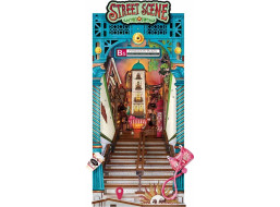 RoboTime 3D skládačka Zarážka na knihy Miniatura domečku Městská ulice