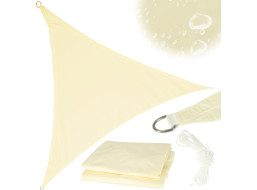 Ochranná trojúhelníková stínící plachta proti slunci LUARO - 4x4x4 m - béžová