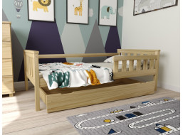 Dětská postel z masivu borovice FRANK - 200x90 cm - přírodní