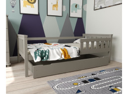 Dětská postel z masivu borovice FRANK - 200x90 cm - šedá