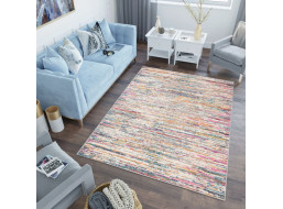 Kusový koberec AZUR static - šedý/růžový/modrý, 80x150 cm