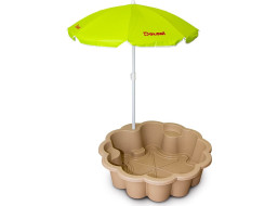 DOLONI Pískoviště Květina EKO béžová se slunečníkem