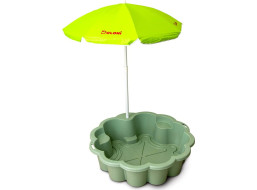 DOLONI Pískoviště Květina EKO zelená se slunečníkem