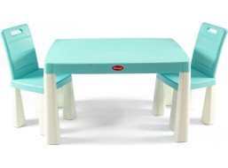 DOLONI Plastový stolek s židlemi modro-bílý