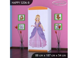 Dětská skříň PRINC A PRINCEZNA - TYP 6B, oranžová