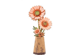 RoboTime 3D dřevěná skládačka Oranžová gerbera