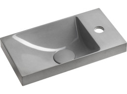 Sapho AGOS betonové umývátko 40x22cm, levé/pravé, šedá pololesk AS40017