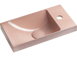 Sapho AGOS betonové umývátko 40x22cm, levé/pravé, růžová pololesk AS40021