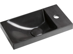 Sapho AGOS betonové umývátko 40x22cm, levé/pravé, antracit pololesk AS40016