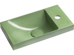 Sapho AGOS betonové umývátko 40x22cm, levé/pravé, zelená pololesk AS40023