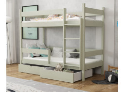 Dětská patrová postel z masivu borovice LEGEND se šuplíky - 200x90 cm