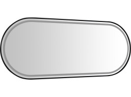 Sapho KAIRA oválné zrcadlo s LED osvětlením 120x50cm, černá mat KA500