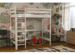 Dětská vyvýšená postel z masivu borovice TEXAS - 180x80 cm - KAŠMÍROVÁ