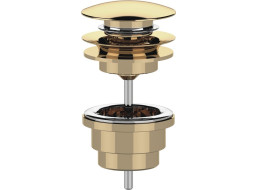 Sapho Umyvadlová výpust 5/4“, click-clack, velká zátka, 10-65mm, zlato CV100217
