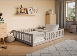 Dětská Montessori postel z masivu borovice BETTY - 200x140 cm - KAŠMÍROVÁ