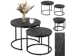 Konferenční stolek GALEN SMALL - grafitový mramor/černý