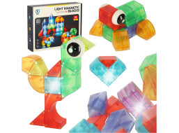 Svítící LED magnetická 3D stavebnice - 32 prvků