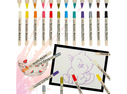 Akrylové voděodolné DIY popisovače - 12 ks