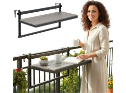 Závěsný stolek na balkon AGATTI BIS STONEWOOD - šedý