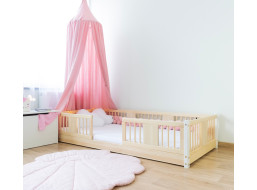 Dětská Montessori postel z masivu borovice LUNA - 180x80 cm