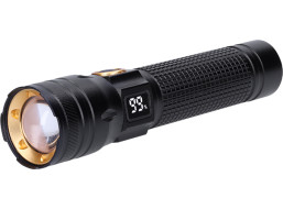 Solight LED nabíjecí svítilna s displayem, 200lm, zoom, Li-Ion
